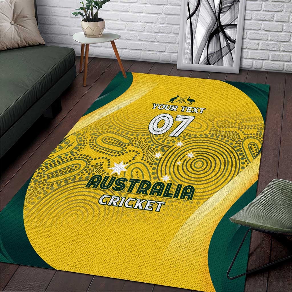 Australia Cricket Custom Indigenous Area Rug Aboriginal Arts GO Aussie - Vibe Hoodie Shop