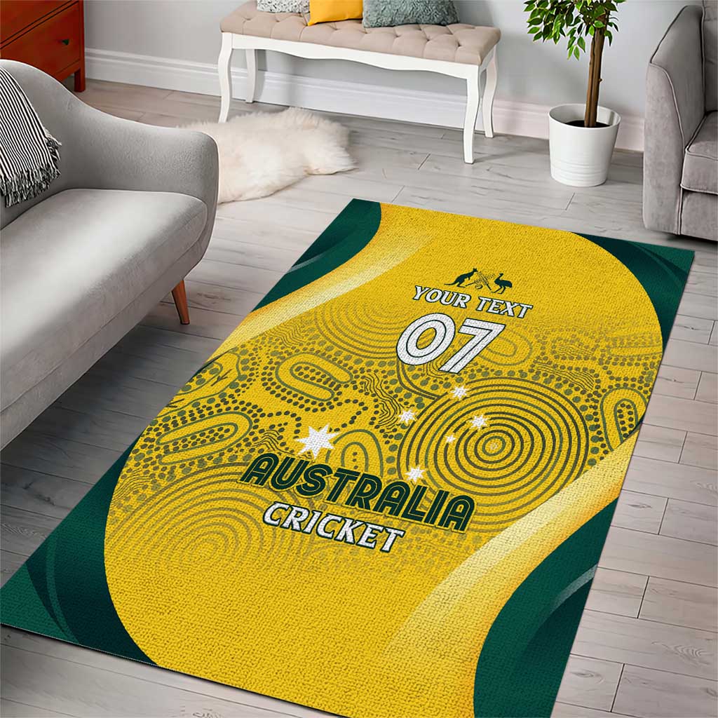 Australia Cricket Custom Indigenous Area Rug Aboriginal Arts GO Aussie - Vibe Hoodie Shop