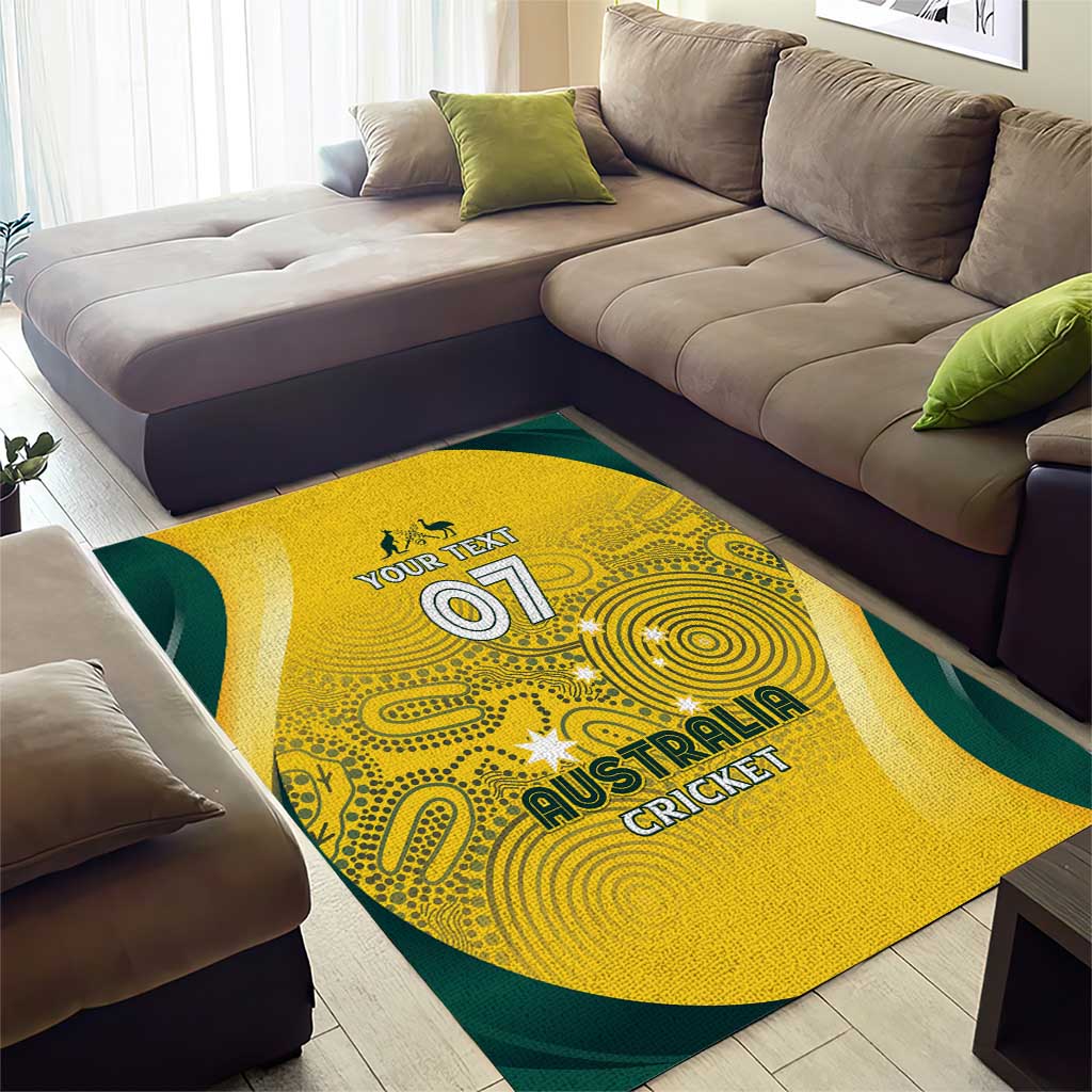 Australia Cricket Custom Indigenous Area Rug Aboriginal Arts GO Aussie - Vibe Hoodie Shop