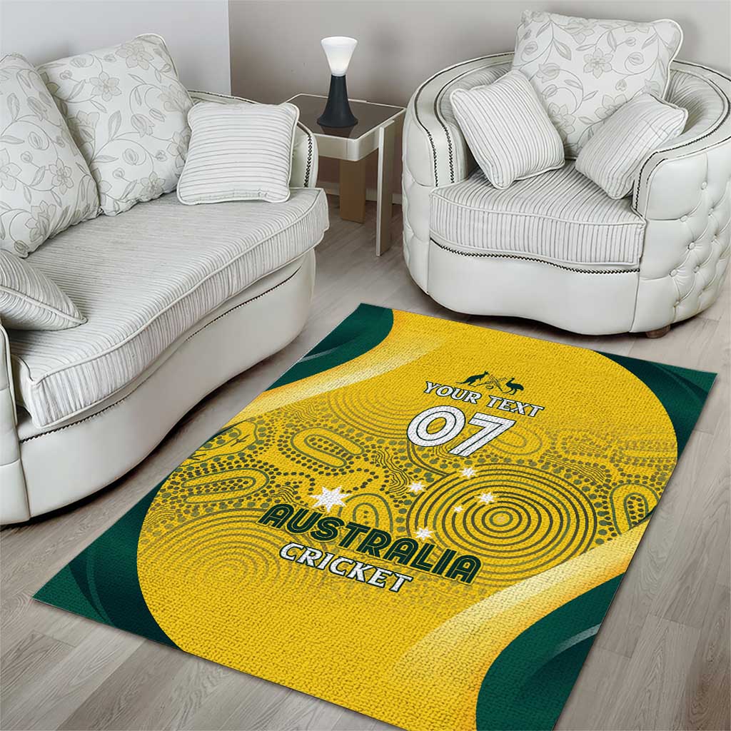 Australia Cricket Custom Indigenous Area Rug Aboriginal Arts GO Aussie - Vibe Hoodie Shop