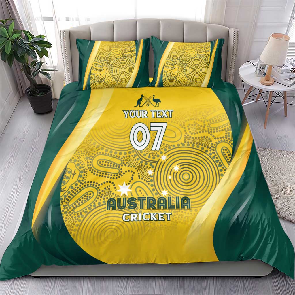 Australia Cricket Custom Indigenous Bedding Set Aboriginal Arts GO Aussie - Vibe Hoodie Shop