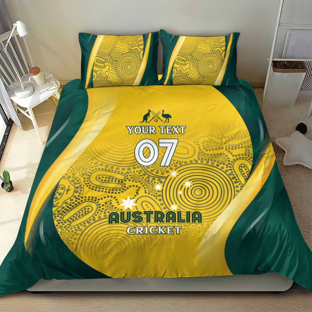 Australia Cricket Custom Indigenous Bedding Set Aboriginal Arts GO Aussie - Vibe Hoodie Shop
