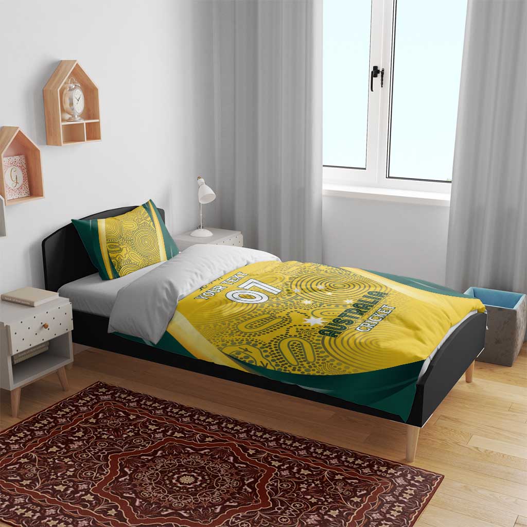 Australia Cricket Custom Indigenous Bedding Set Aboriginal Arts GO Aussie - Vibe Hoodie Shop