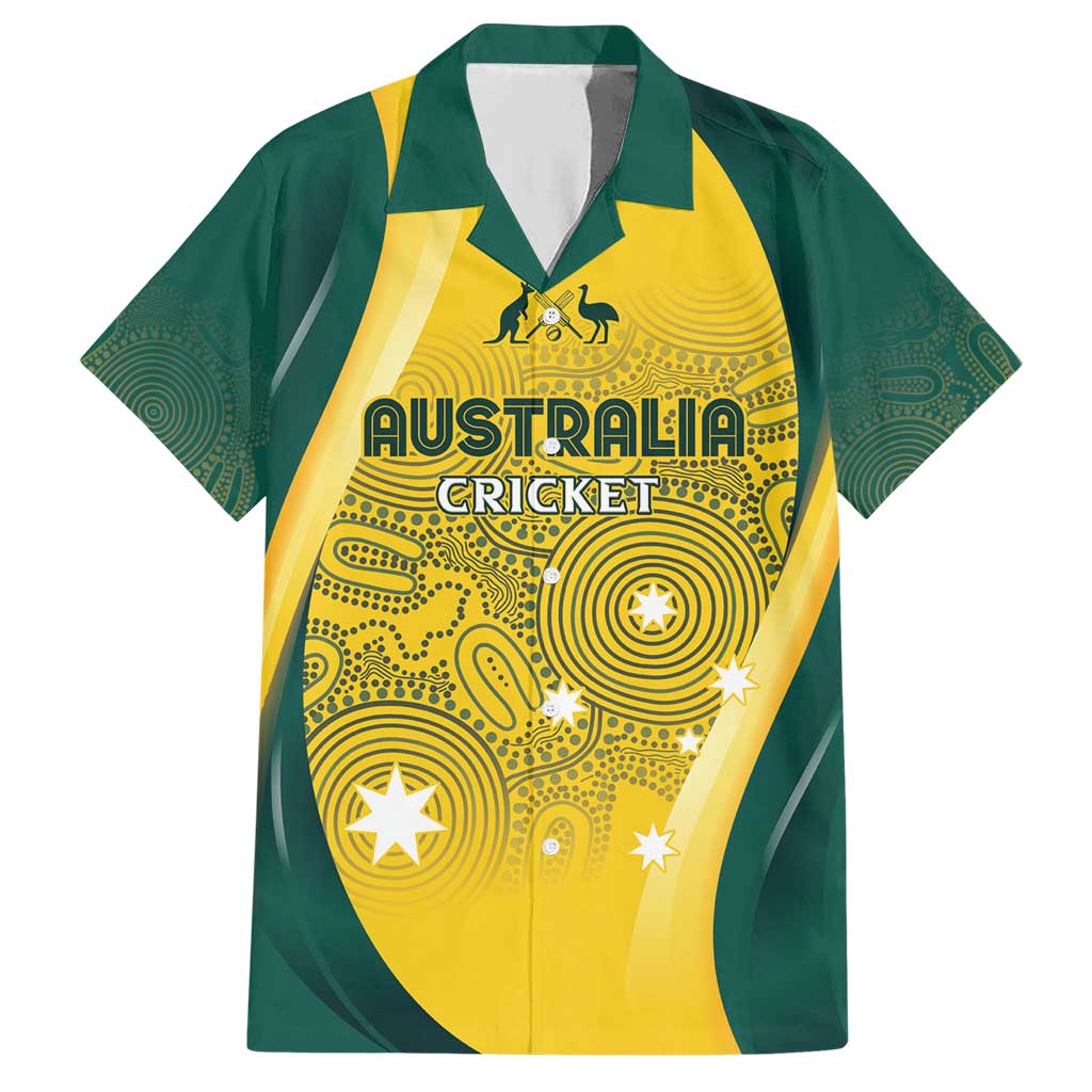 Australia Cricket Custom Indigenous Hawaiian Shirt Aboriginal Arts GO Aussie - Vibe Hoodie Shop