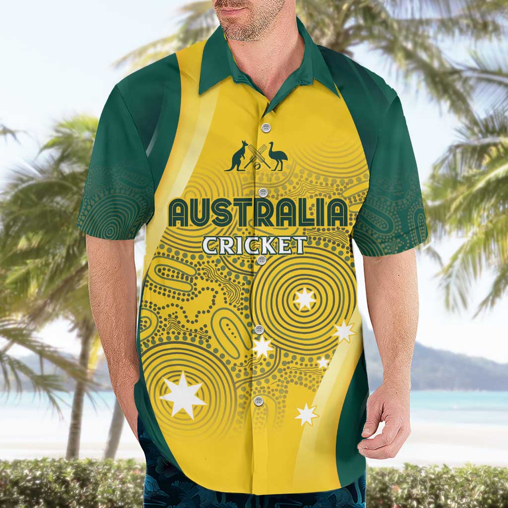 Australia Cricket Custom Indigenous Hawaiian Shirt Aboriginal Arts GO Aussie - Vibe Hoodie Shop