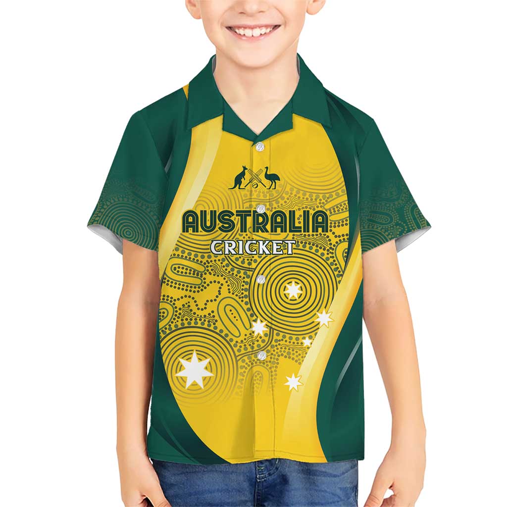 Australia Cricket Custom Indigenous Hawaiian Shirt Aboriginal Arts GO Aussie - Vibe Hoodie Shop