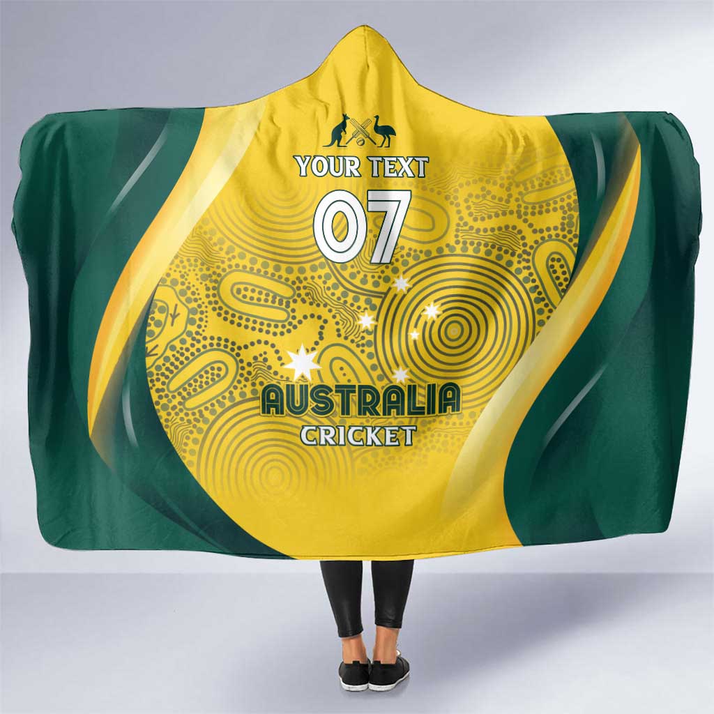 Australia Cricket Custom Indigenous Hooded Blanket Aboriginal Arts GO Aussie LT7