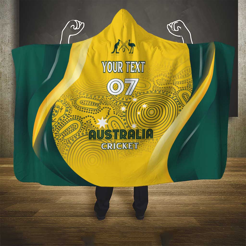 Australia Cricket Custom Indigenous Hooded Blanket Aboriginal Arts GO Aussie LT7