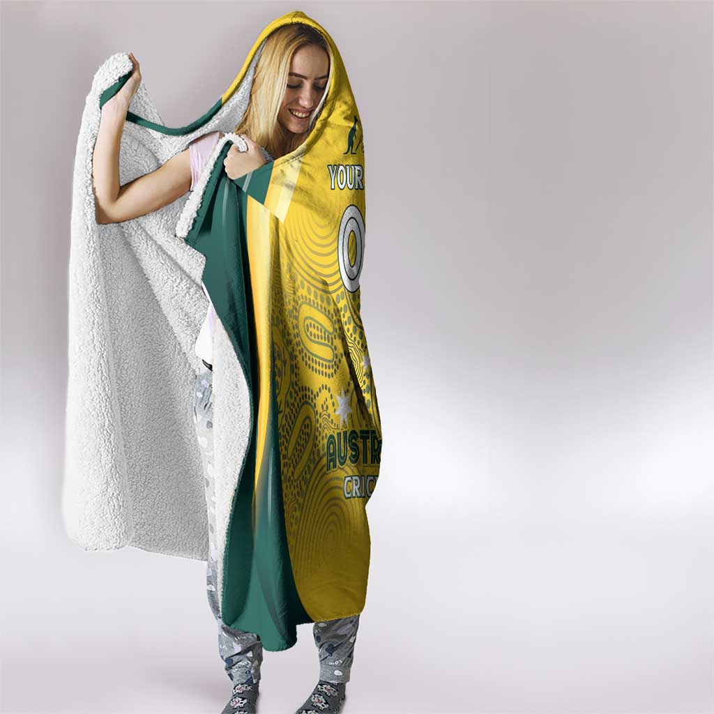 Australia Cricket Custom Indigenous Hooded Blanket Aboriginal Arts GO Aussie LT7