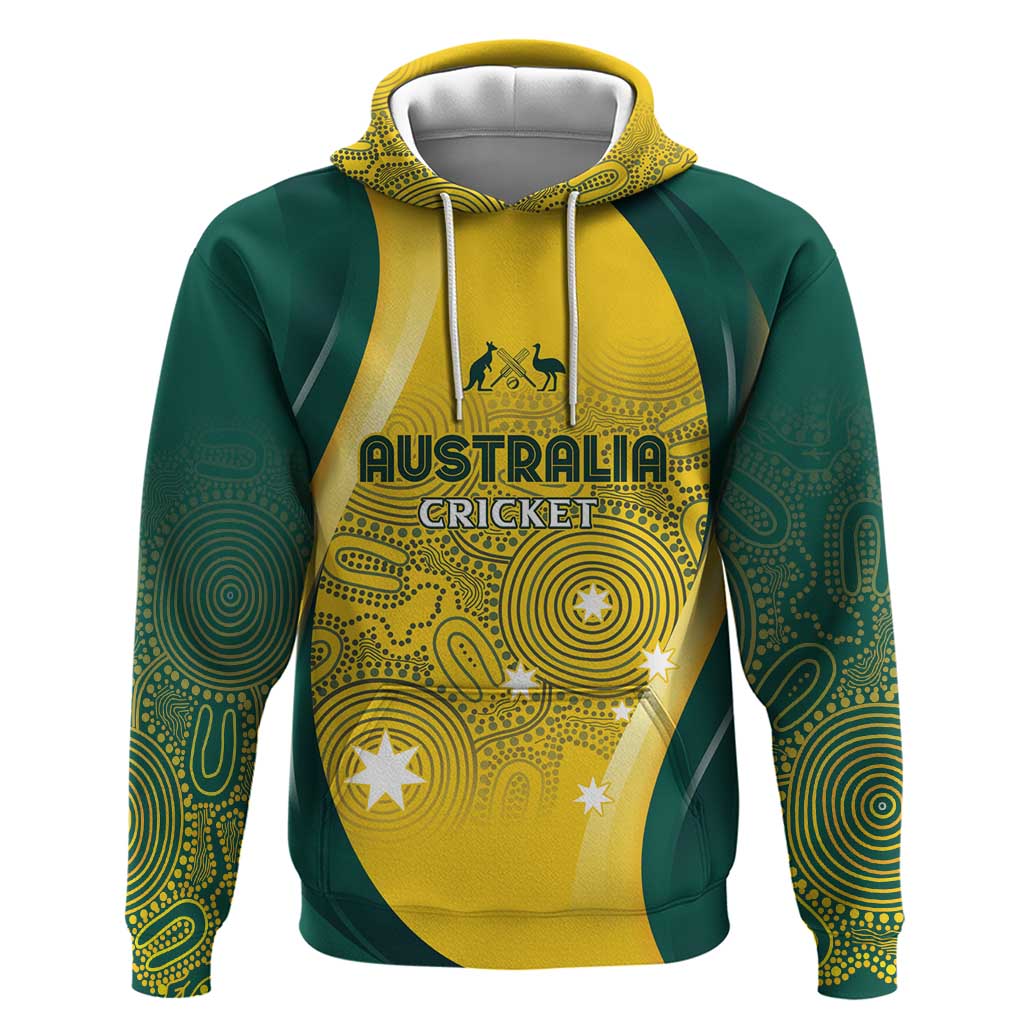 Australia Cricket Custom Indigenous Hoodie Aboriginal Arts GO Aussie LT7 - Vibe Hoodie Shop