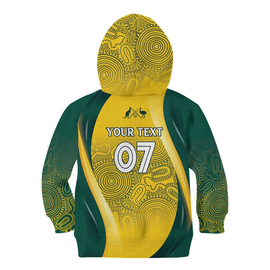 Australia Cricket Custom Indigenous Kid Hoodie Aboriginal Arts GO Aussie - Vibe Hoodie Shop