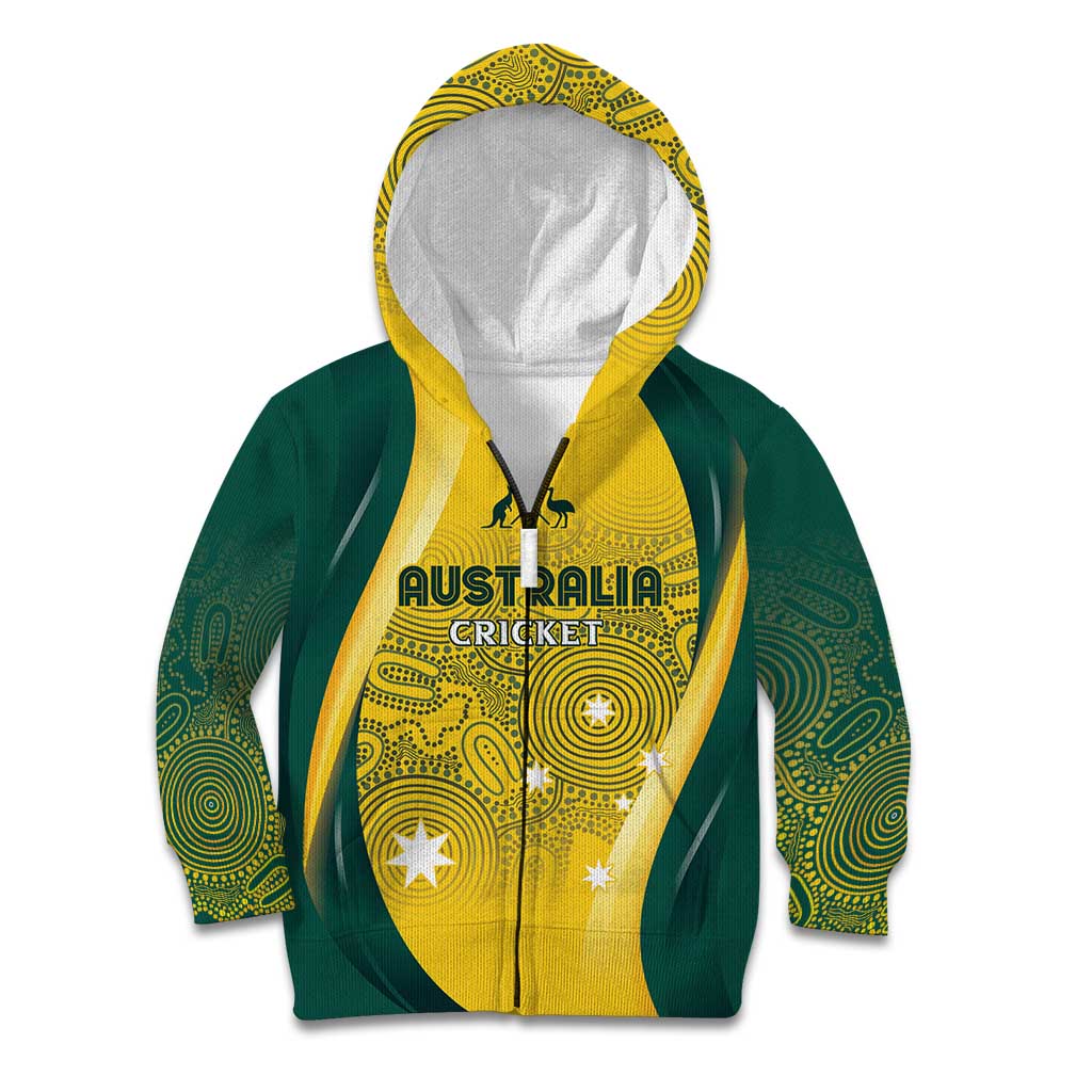 Australia Cricket Custom Indigenous Kid Hoodie Aboriginal Arts GO Aussie - Vibe Hoodie Shop