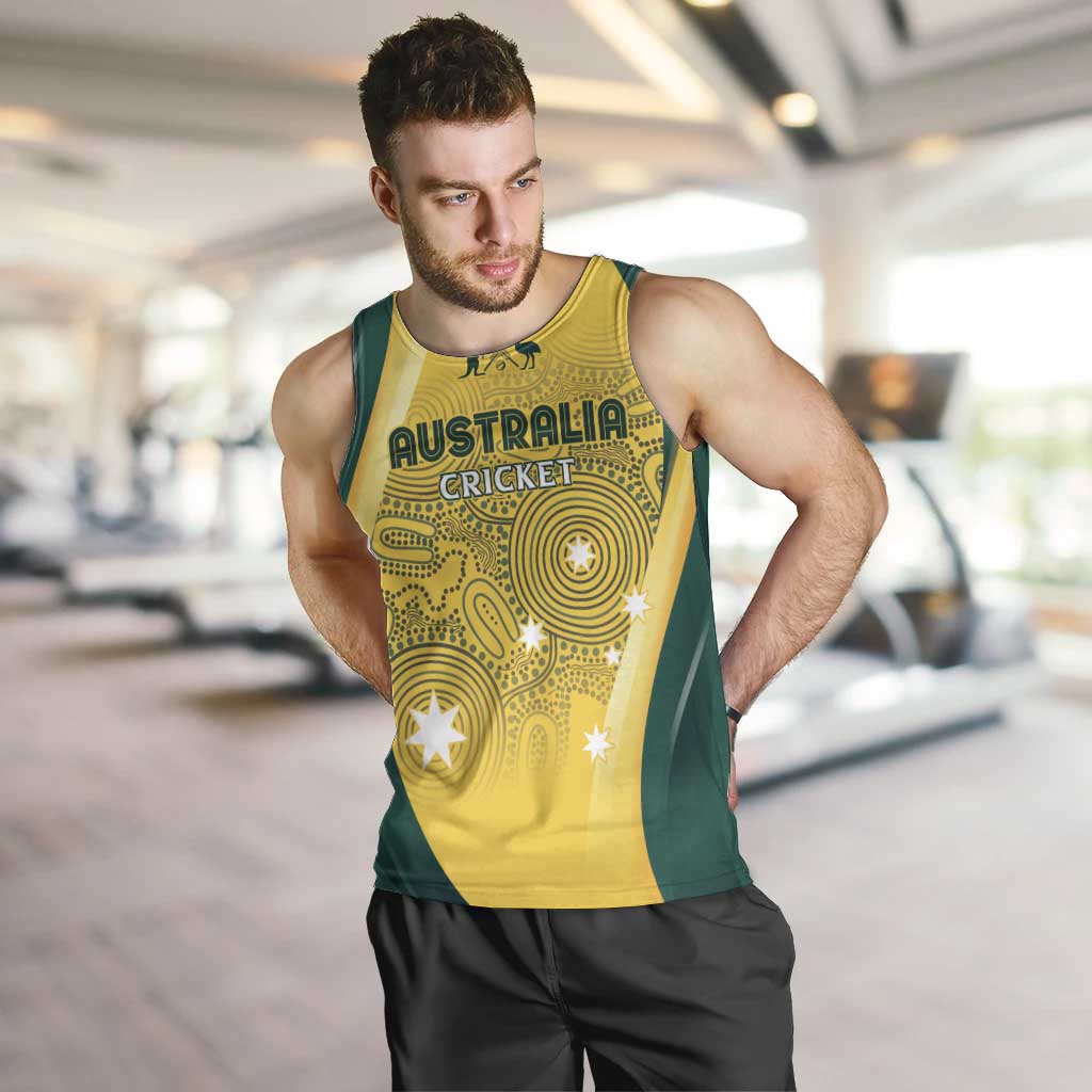 Australia Cricket Custom Indigenous Men Tank Top Aboriginal Arts GO Aussie - Vibe Hoodie Shop