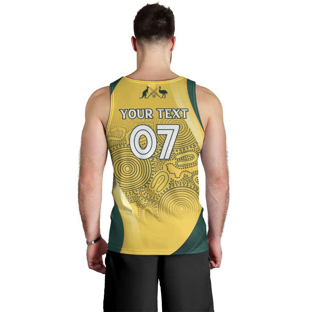 Australia Cricket Custom Indigenous Men Tank Top Aboriginal Arts GO Aussie - Vibe Hoodie Shop