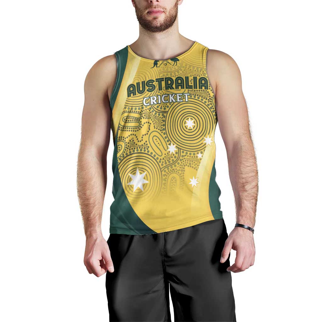 Australia Cricket Custom Indigenous Men Tank Top Aboriginal Arts GO Aussie - Vibe Hoodie Shop