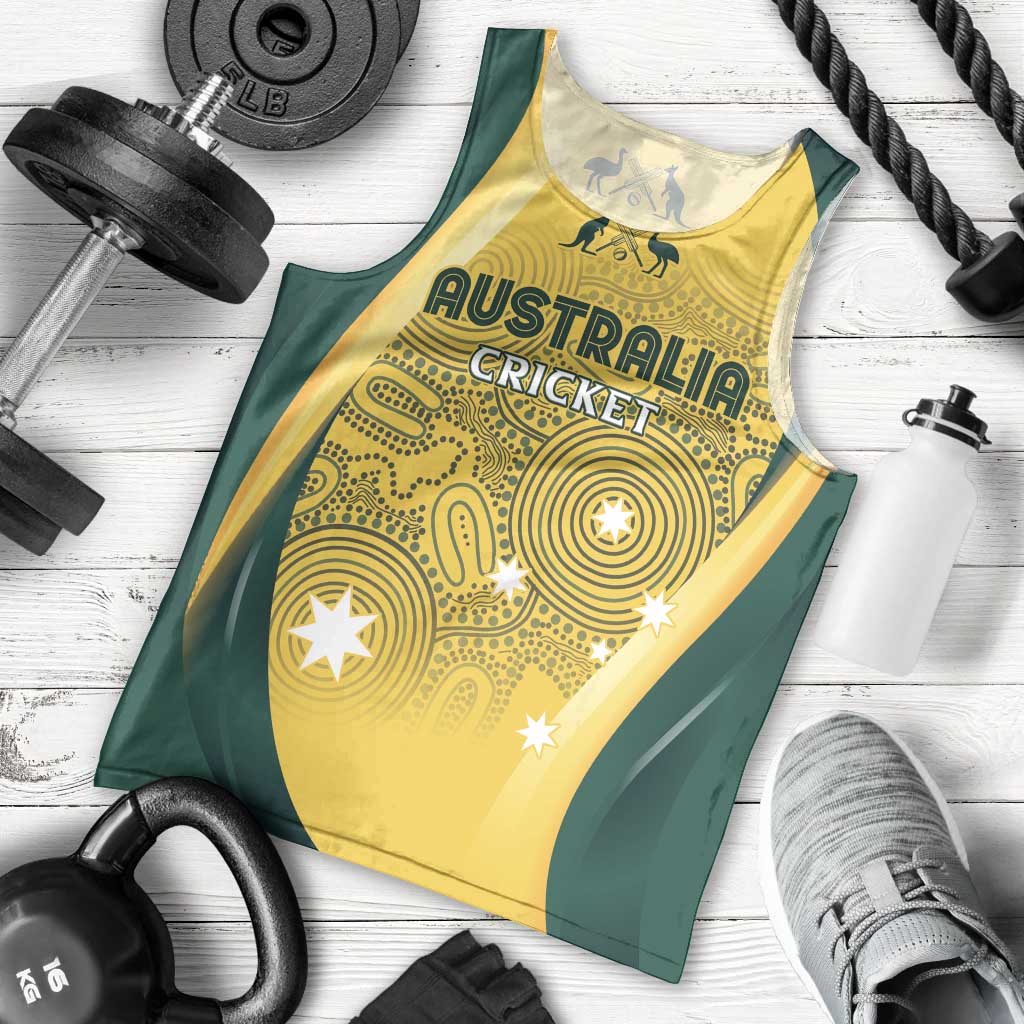 Australia Cricket Custom Indigenous Men Tank Top Aboriginal Arts GO Aussie - Vibe Hoodie Shop