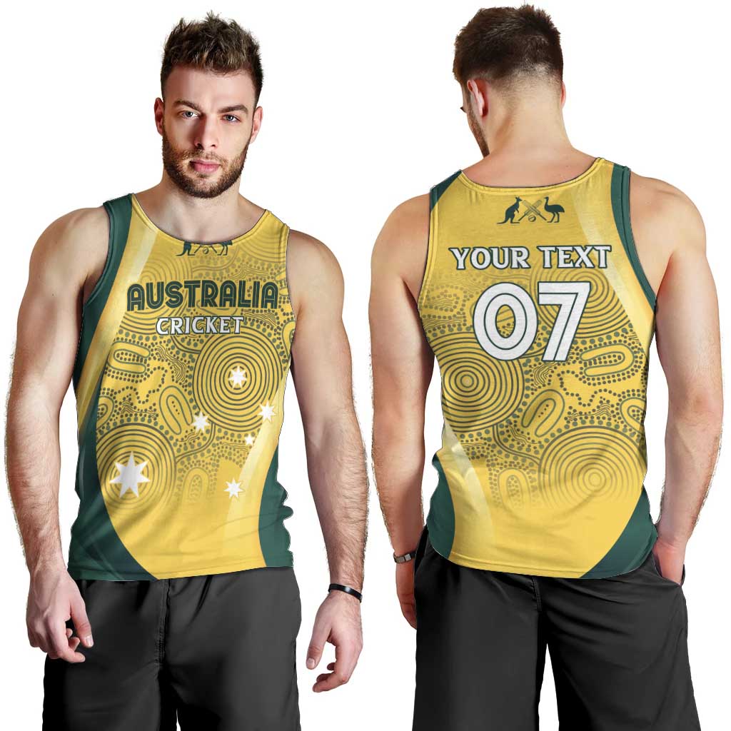 Australia Cricket Custom Indigenous Men Tank Top Aboriginal Arts GO Aussie - Vibe Hoodie Shop
