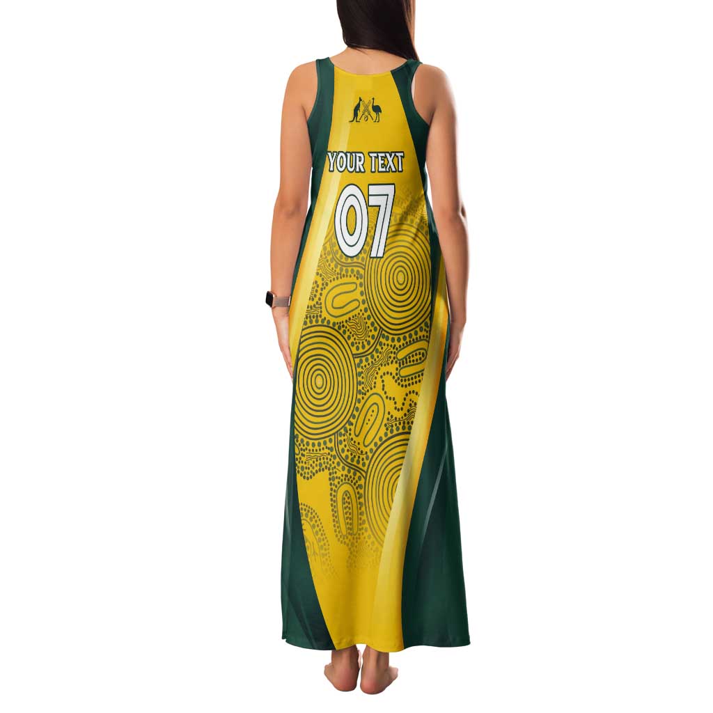 Australia Cricket Custom Indigenous Tank Maxi Dress Aboriginal Arts GO Aussie