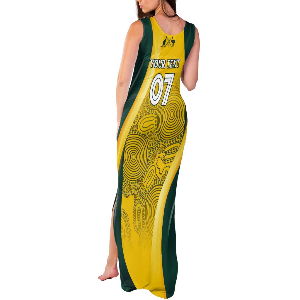 Australia Cricket Custom Indigenous Tank Maxi Dress Aboriginal Arts GO Aussie