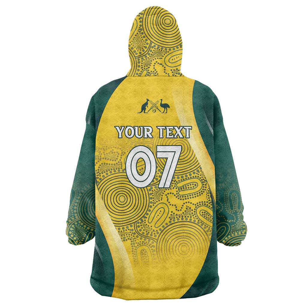 Australia Cricket Custom Indigenous Wearable Blanket Hoodie Aboriginal Arts GO Aussie - Vibe Hoodie Shop