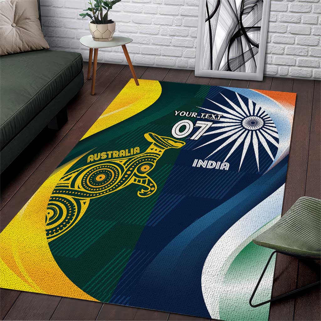 Custom India and Australia Cricket Area Rug Special Half-Half Mix - Vibe Hoodie Shop