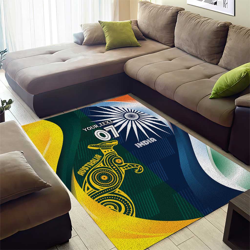 Custom India and Australia Cricket Area Rug Special Half-Half Mix - Vibe Hoodie Shop
