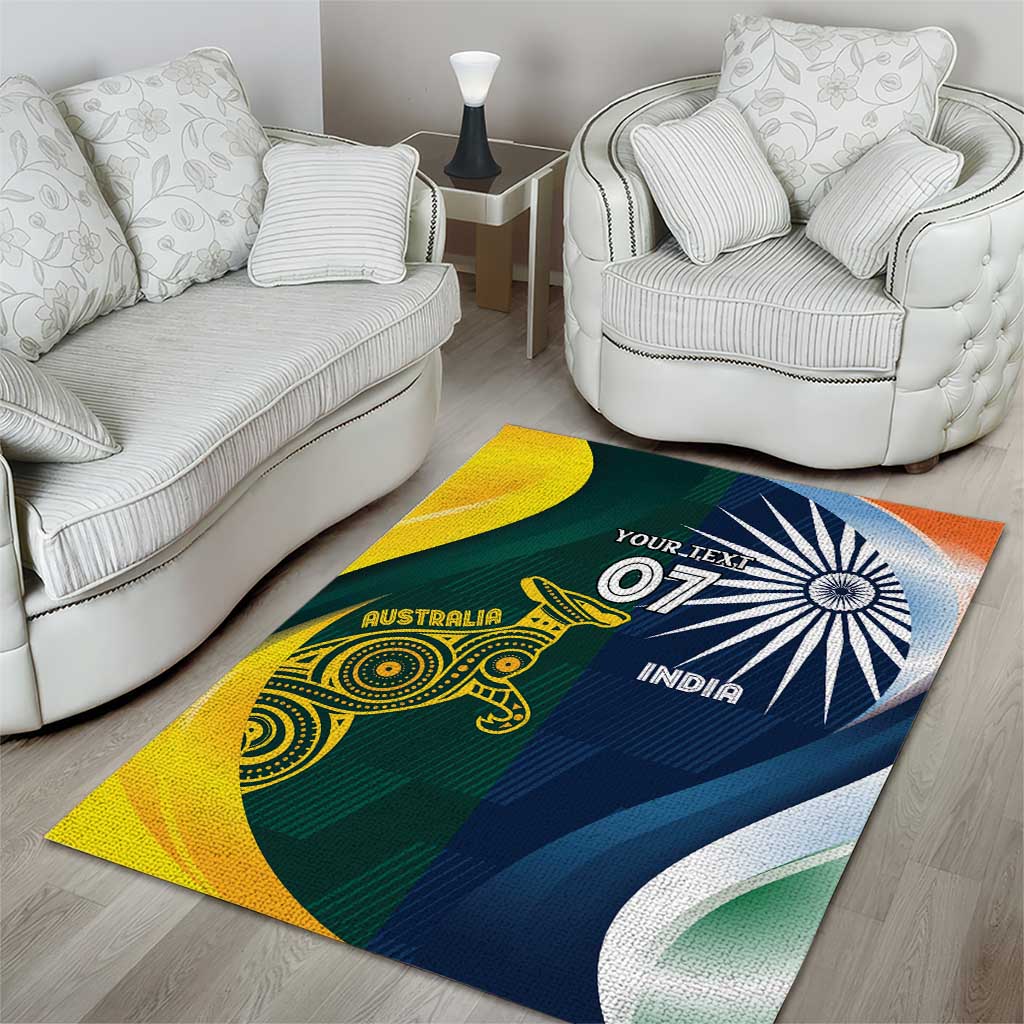 Custom India and Australia Cricket Area Rug Special Half-Half Mix - Vibe Hoodie Shop