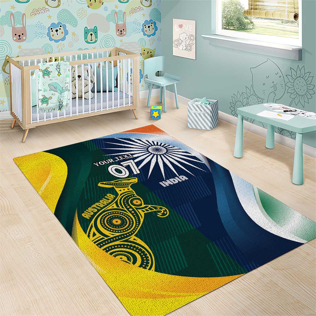 Custom India and Australia Cricket Area Rug Special Half-Half Mix - Vibe Hoodie Shop