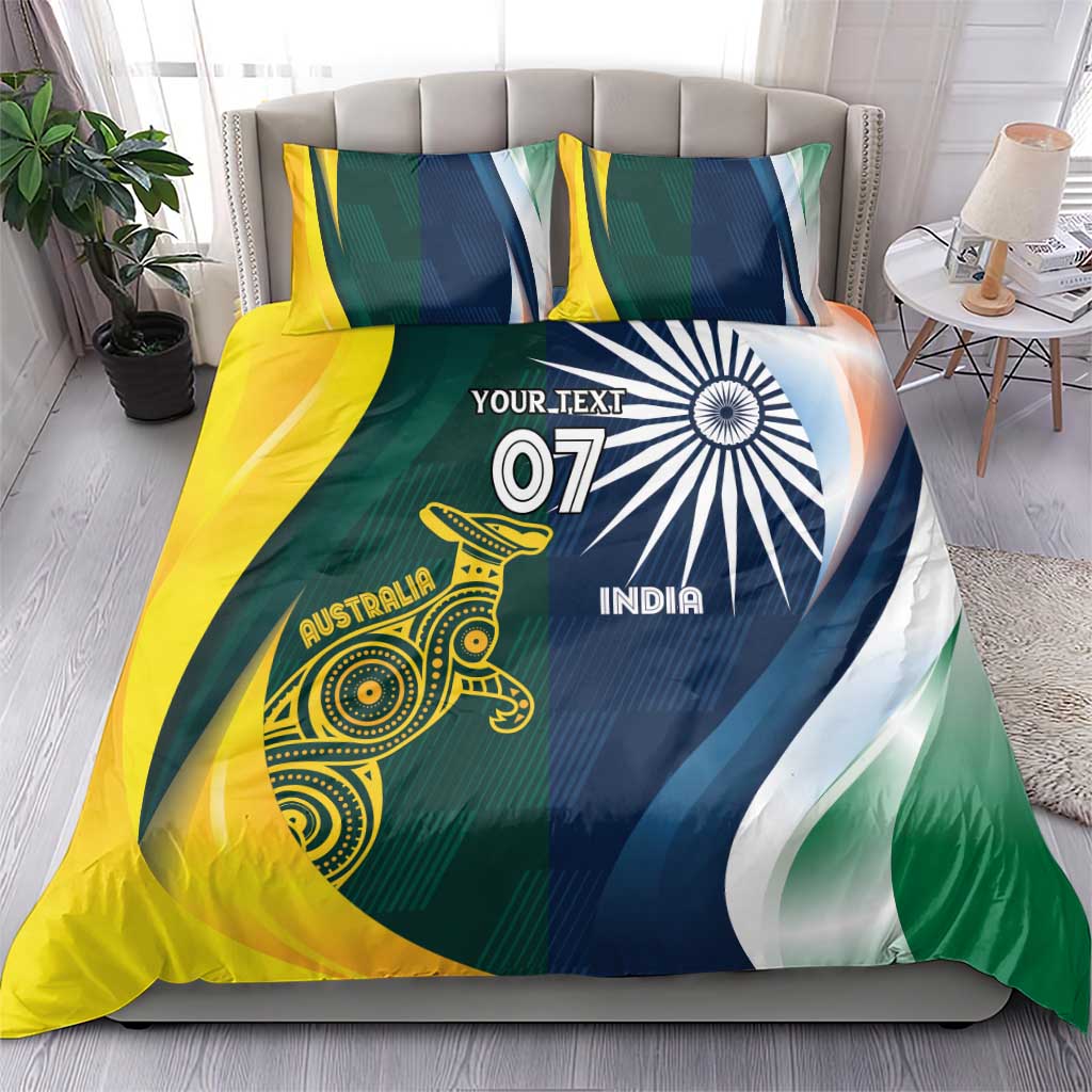 Custom India and Australia Cricket Bedding Set Special Half-Half Mix - Vibe Hoodie Shop