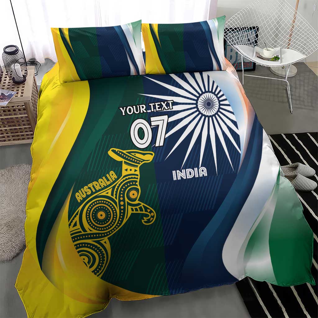 Custom India and Australia Cricket Bedding Set Special Half-Half Mix - Vibe Hoodie Shop