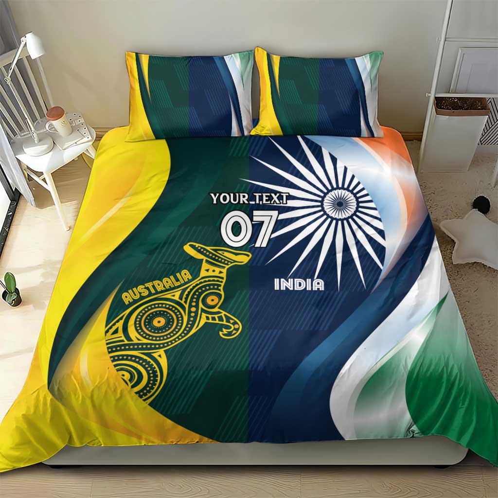 Custom India and Australia Cricket Bedding Set Special Half-Half Mix - Vibe Hoodie Shop