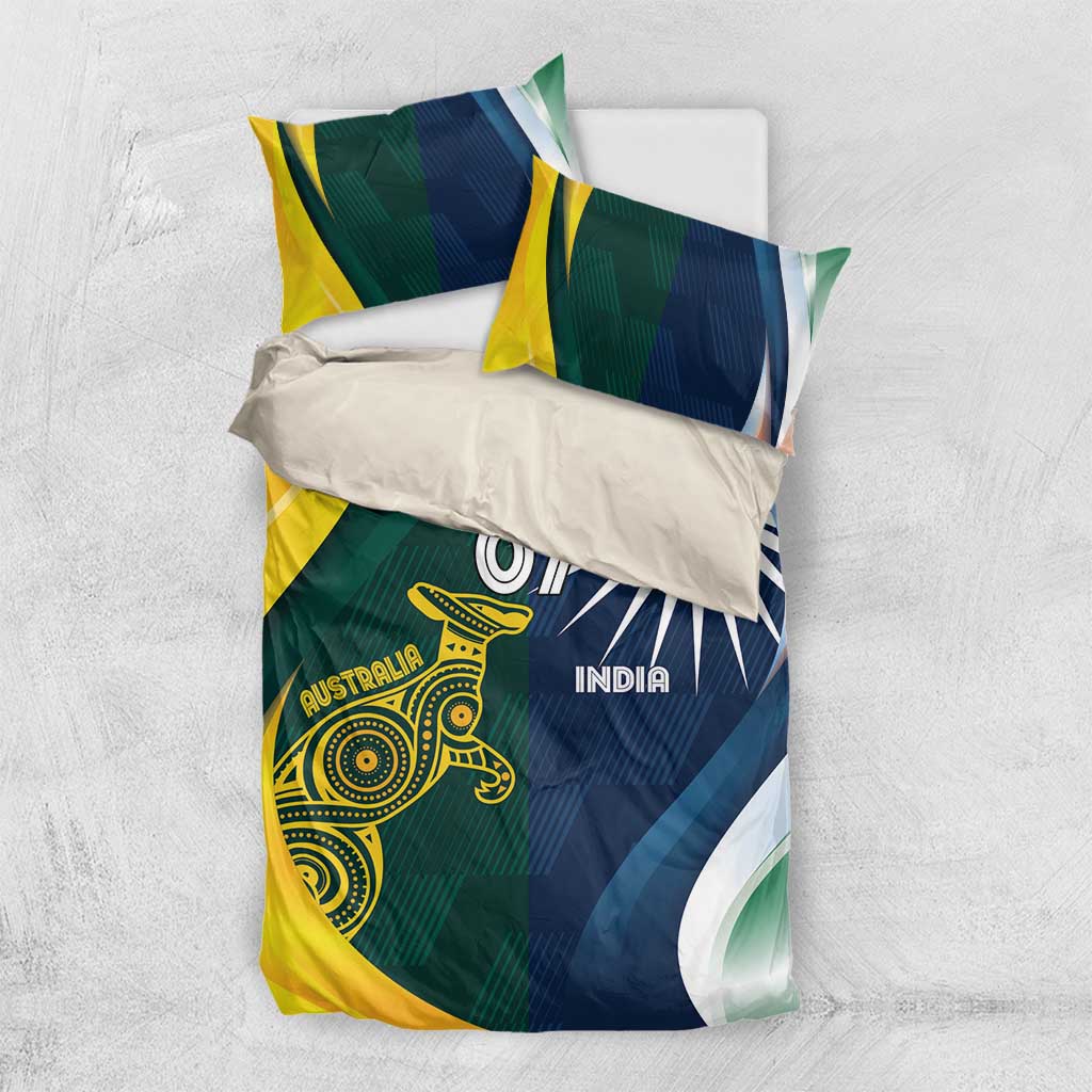 Custom India and Australia Cricket Bedding Set Special Half-Half Mix - Vibe Hoodie Shop