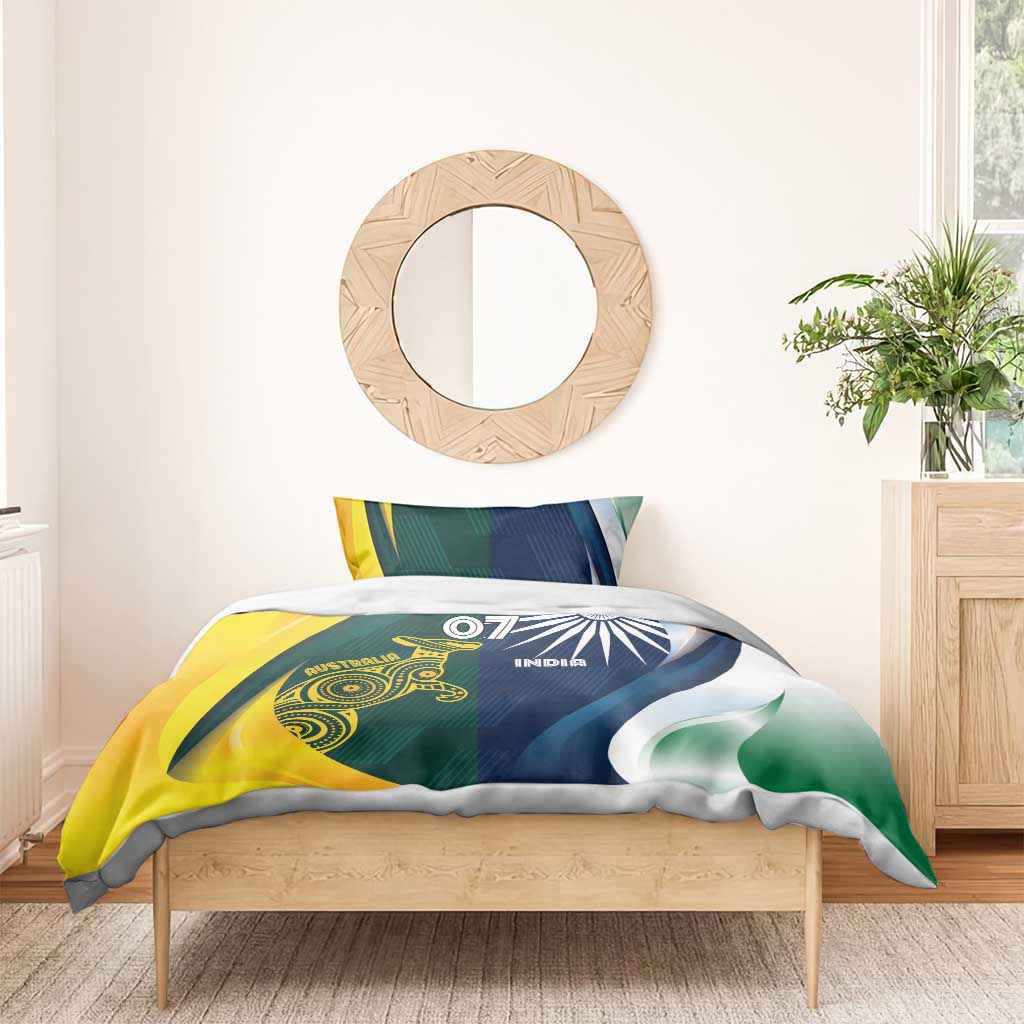 Custom India and Australia Cricket Bedding Set Special Half-Half Mix - Vibe Hoodie Shop