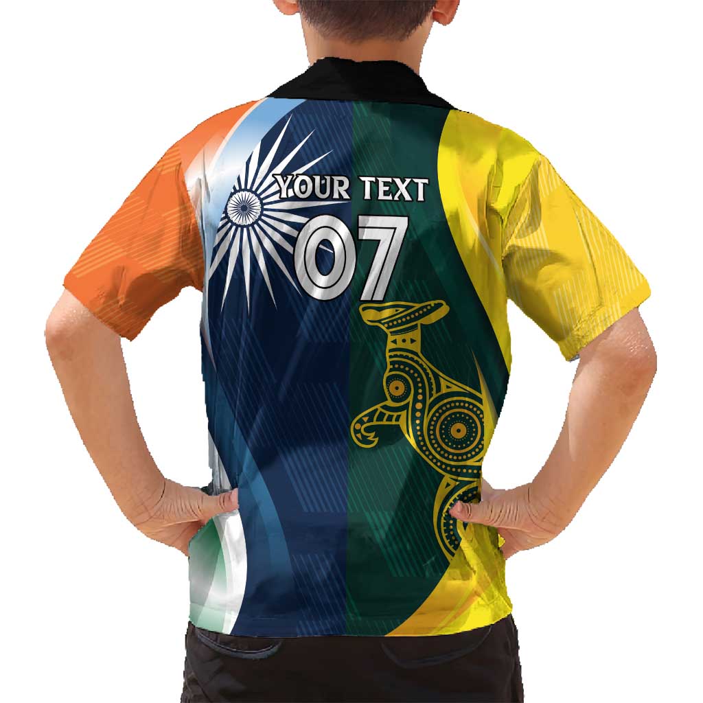 Custom India and Australia Cricket Family Matching Long Sleeve Bodycon Dress and Hawaiian Shirt Special Half-Half Mix