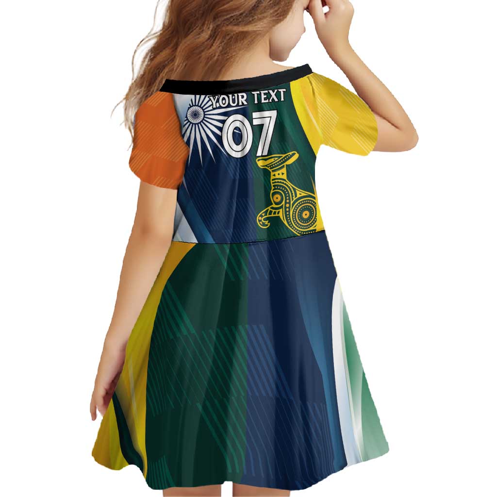 Custom India and Australia Cricket Family Matching Long Sleeve Bodycon Dress and Hawaiian Shirt Special Half-Half Mix