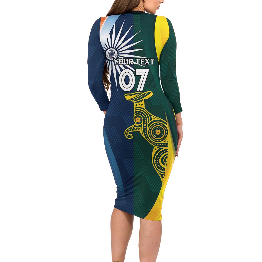 Custom India and Australia Cricket Family Matching Long Sleeve Bodycon Dress and Hawaiian Shirt Special Half-Half Mix