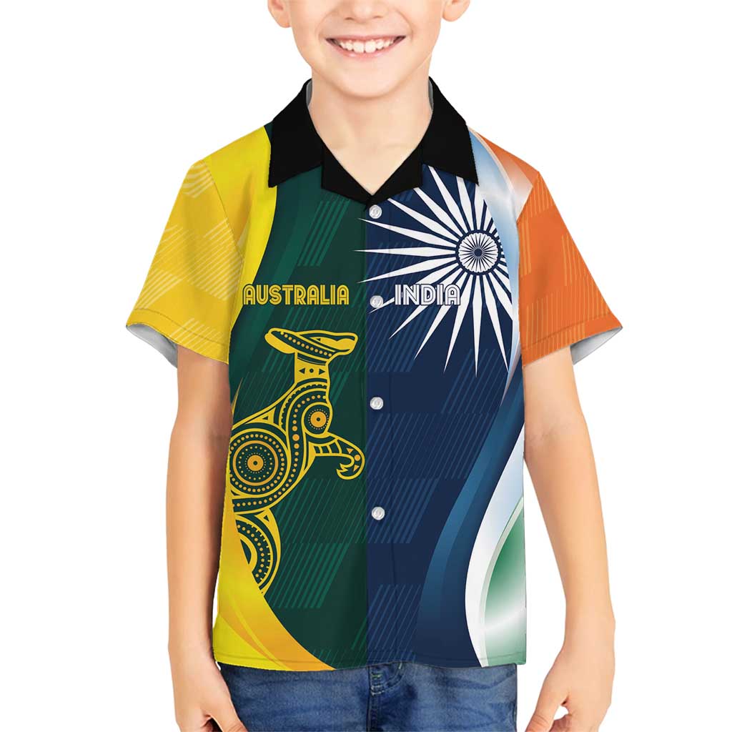 Custom India and Australia Cricket Family Matching Long Sleeve Bodycon Dress and Hawaiian Shirt Special Half-Half Mix