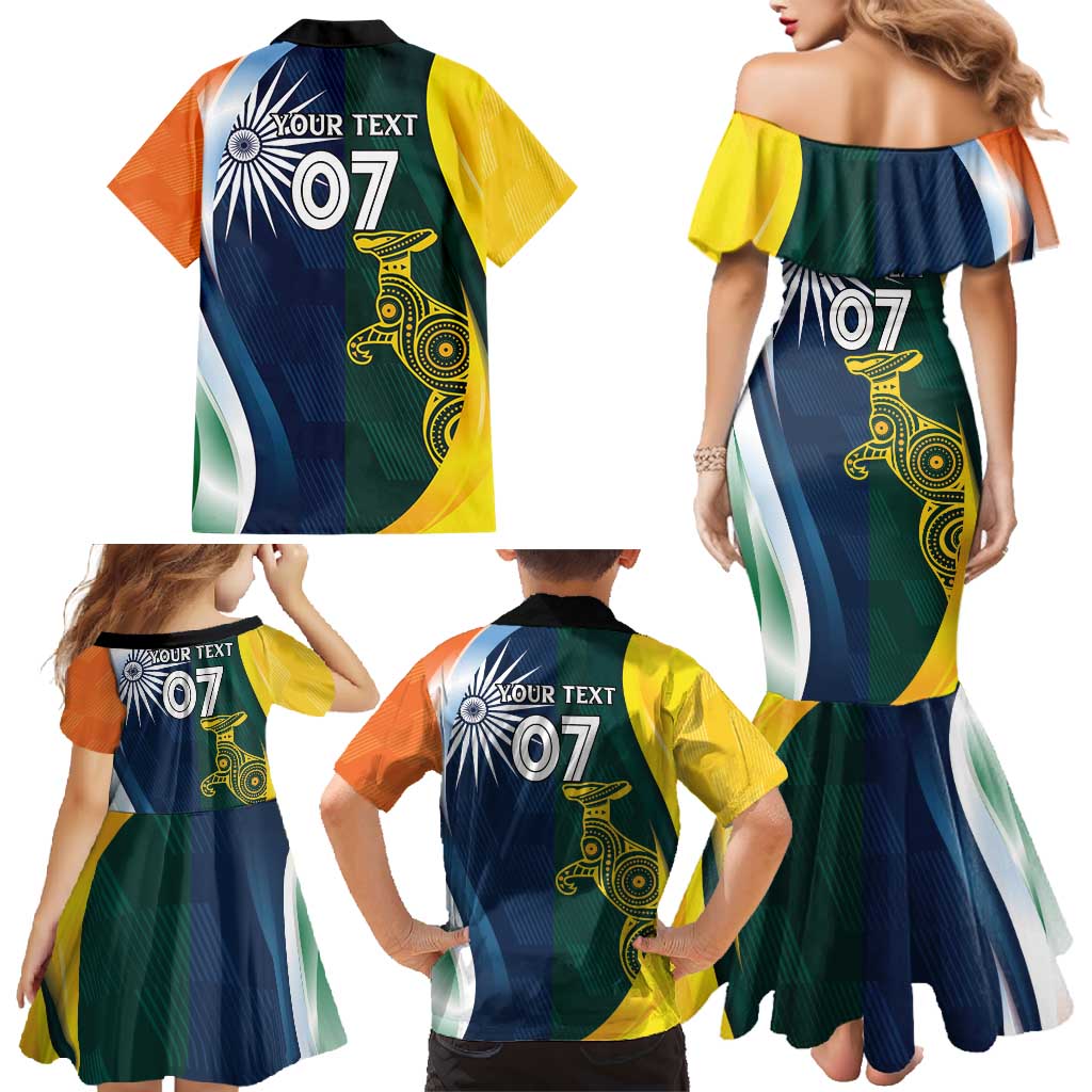 Custom India and Australia Cricket Family Matching Mermaid Dress and Hawaiian Shirt Special Half-Half Mix