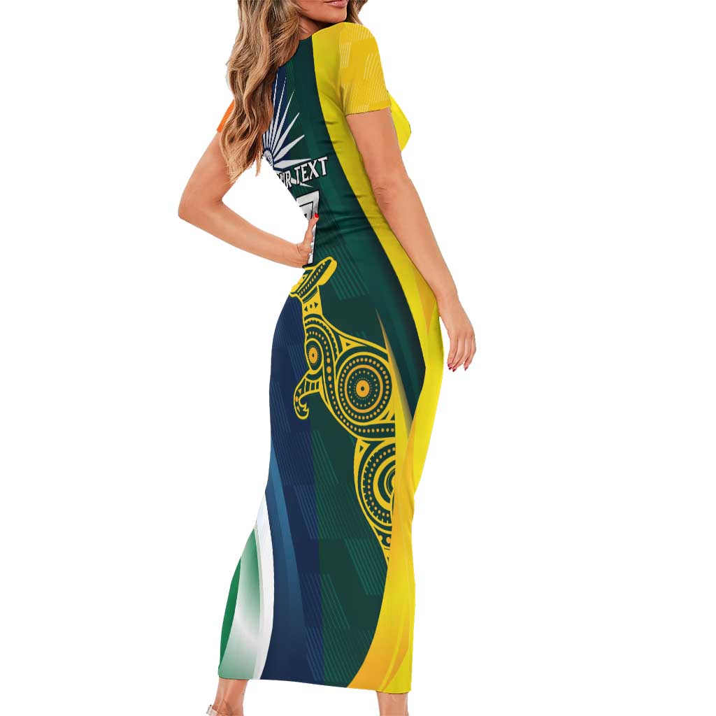 Custom India and Australia Cricket Family Matching Short Sleeve Bodycon Dress and Hawaiian Shirt Special Half-Half Mix