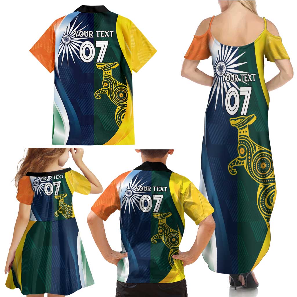 Custom India and Australia Cricket Family Matching Summer Maxi Dress and Hawaiian Shirt Special Half-Half Mix