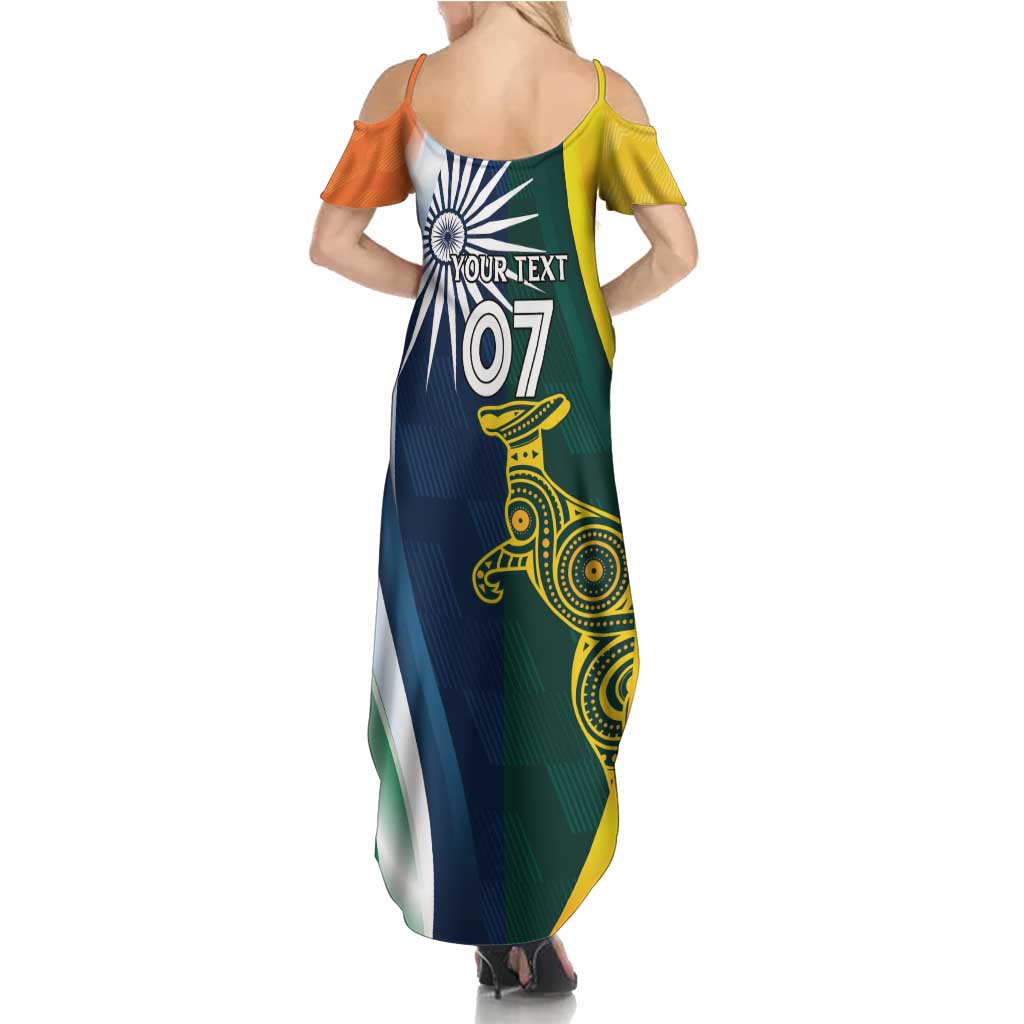 Custom India and Australia Cricket Family Matching Summer Maxi Dress and Hawaiian Shirt Special Half-Half Mix