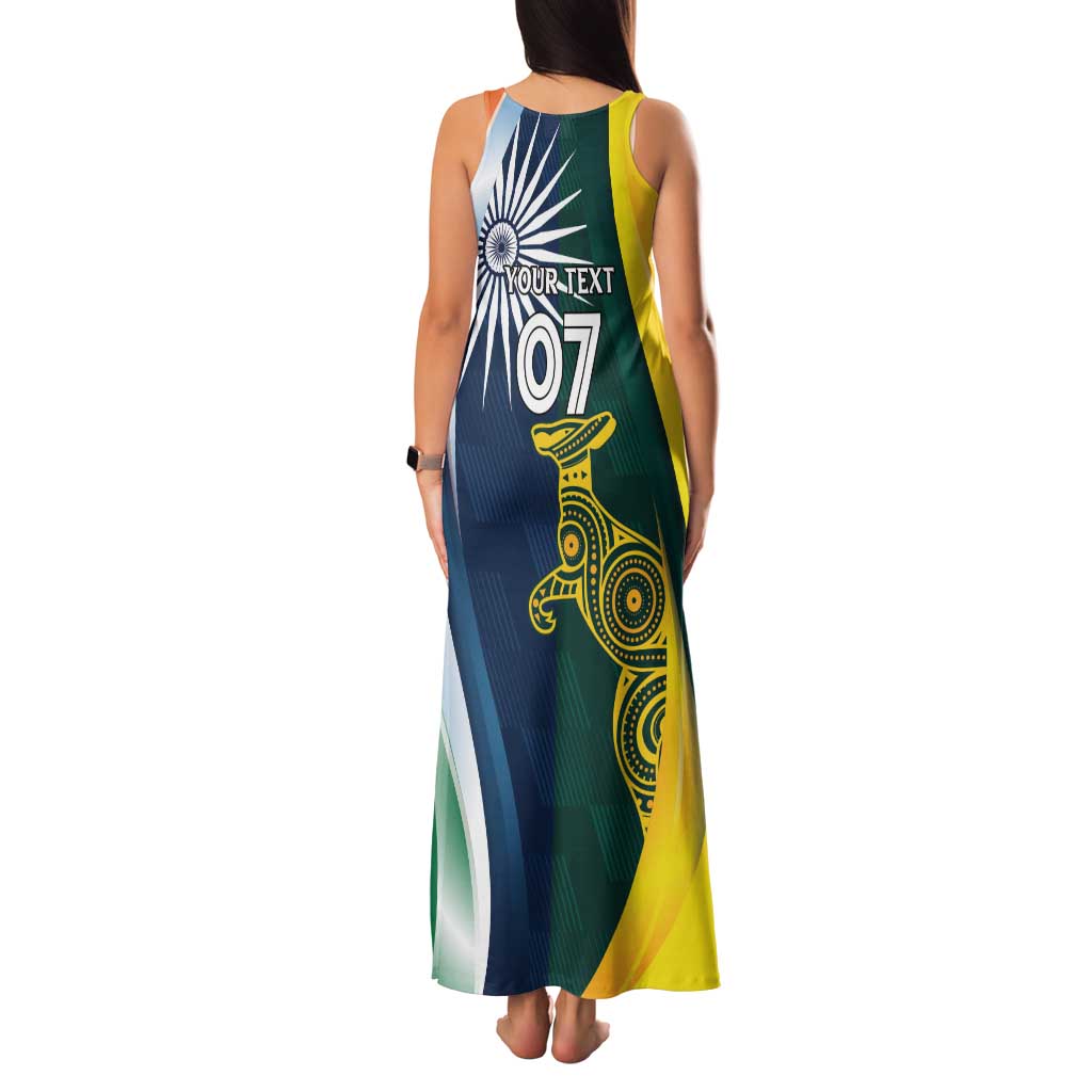 Custom India and Australia Cricket Family Matching Tank Maxi Dress and Hawaiian Shirt Special Half-Half Mix