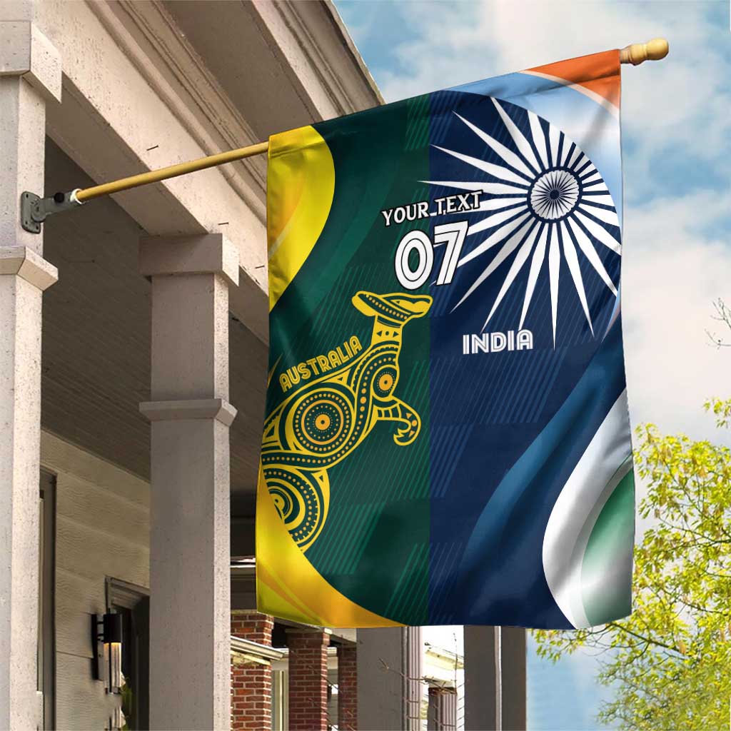 Custom India and Australia Cricket Garden Flag Special Half-Half Mix - Vibe Hoodie Shop
