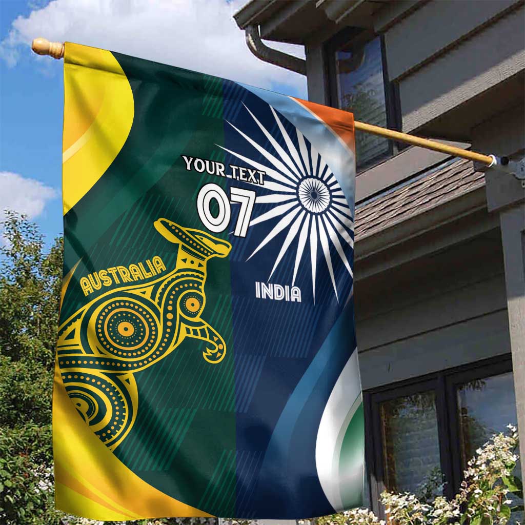 Custom India and Australia Cricket Garden Flag Special Half-Half Mix - Vibe Hoodie Shop