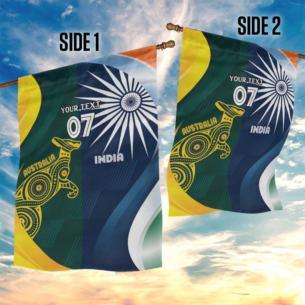 Custom India and Australia Cricket Garden Flag Special Half-Half Mix - Vibe Hoodie Shop