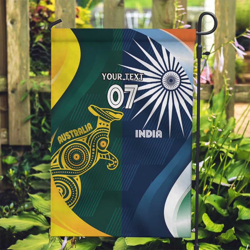 Custom India and Australia Cricket Garden Flag Special Half-Half Mix - Vibe Hoodie Shop