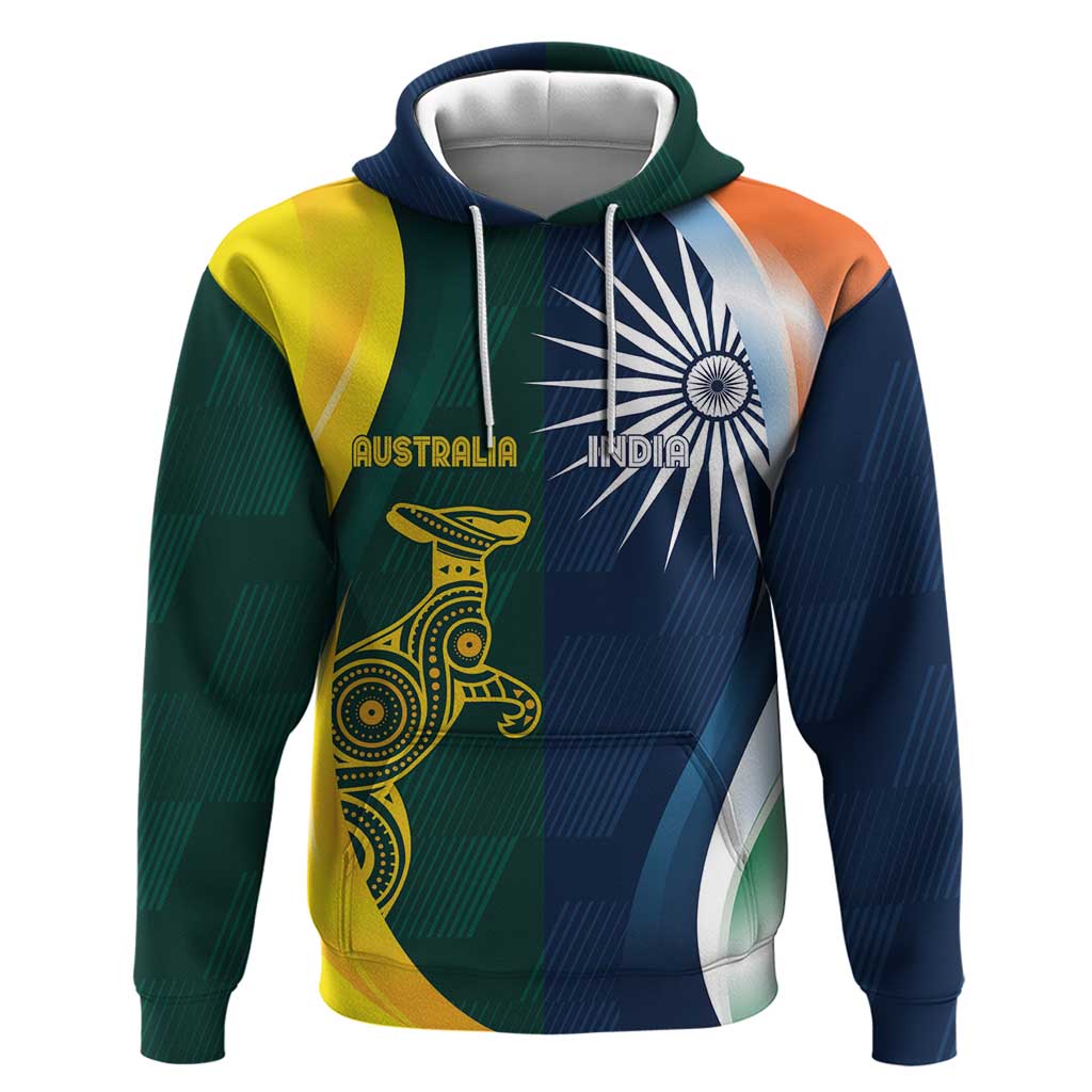 Custom India and Australia Cricket Hoodie Special Half-Half Mix LT7 - Vibe Hoodie Shop