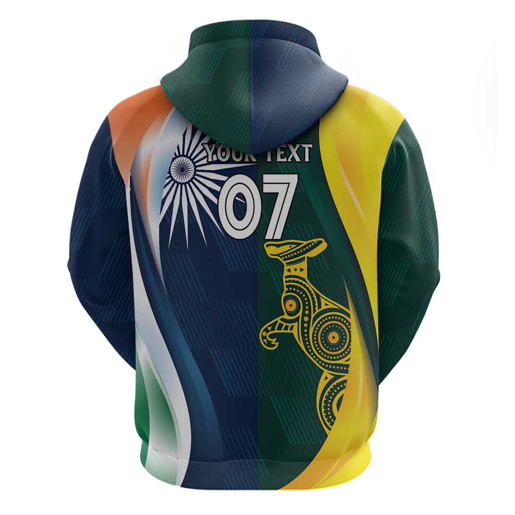 Custom India and Australia Cricket Hoodie Special Half-Half Mix LT7 - Vibe Hoodie Shop