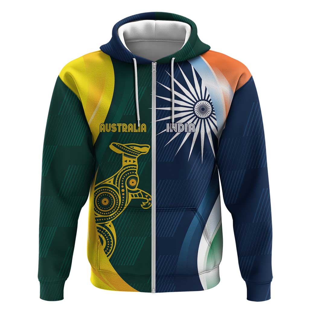 Custom India and Australia Cricket Hoodie Special Half-Half Mix LT7 - Vibe Hoodie Shop