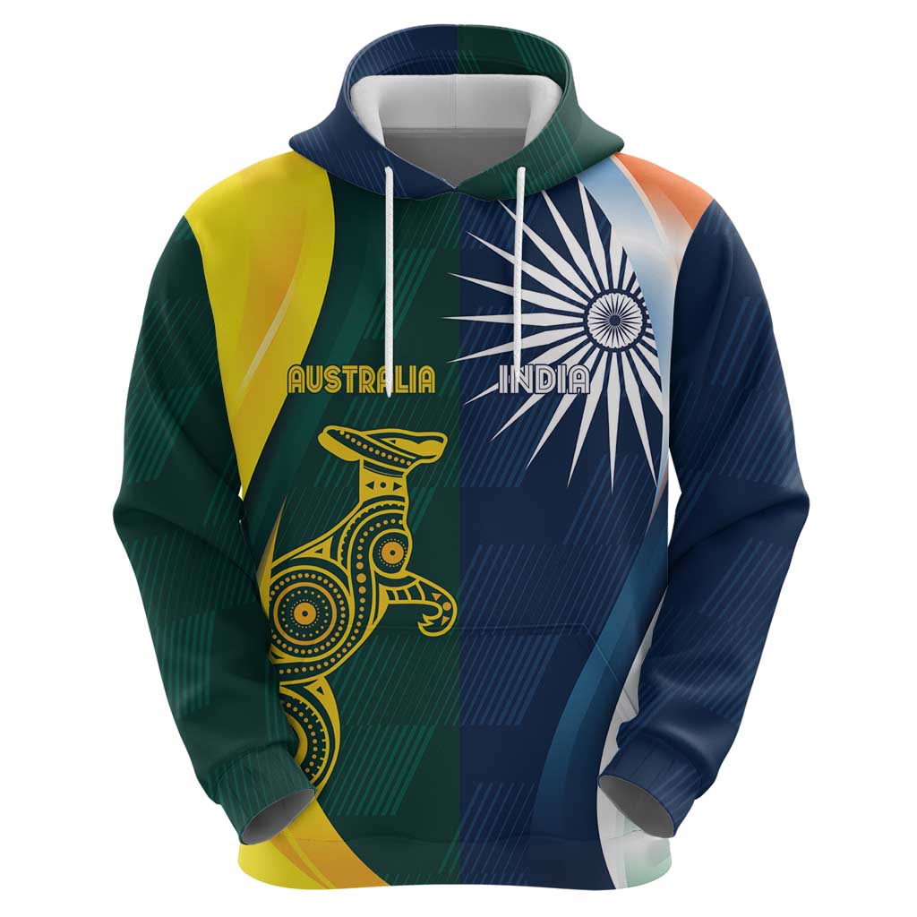 Custom India and Australia Cricket Hoodie Special Half-Half Mix LT7 - Vibe Hoodie Shop